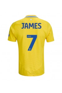 Leeds United Daniel James #7 Jalkapallovaatteet Vieraspaita 2024-25 Lyhythihainen